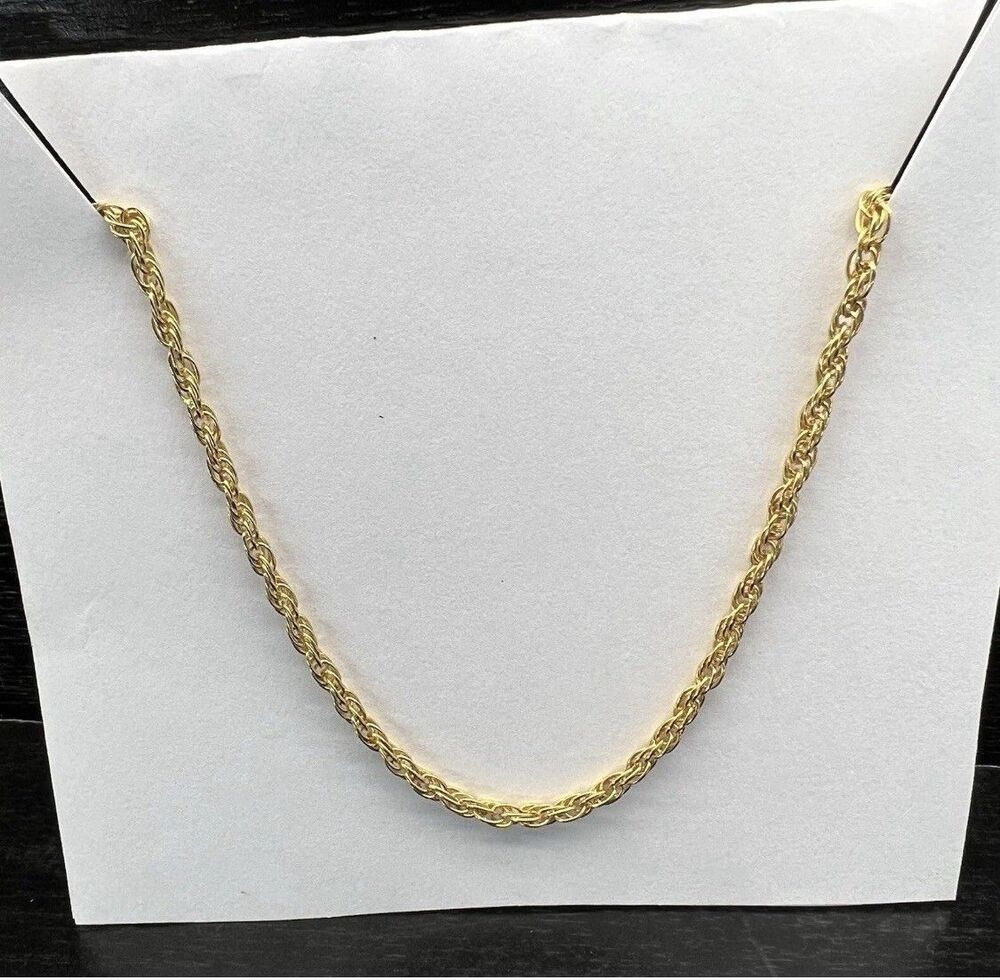 VTG 1980s 18k Yellow Gold/Sterling Silver 925 Technibond Rope/Twist 7" Bracelet
